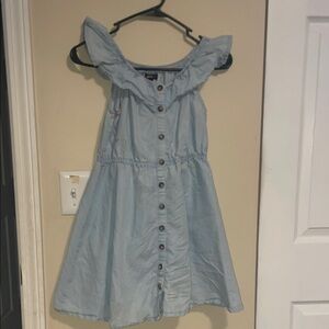 Chic Sky Blue Kids Dress with Ruffle Details